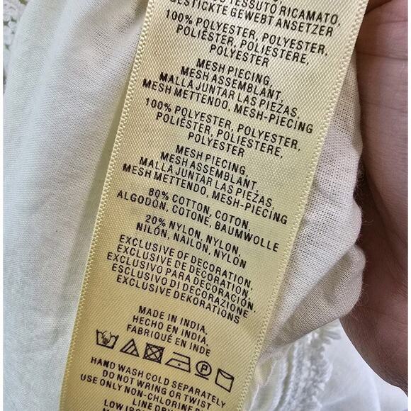 Vanessa Dress Women 6 Cream White Eyelet Lace Crochet Tank Boho Cottonwood - Picture 10 of 11